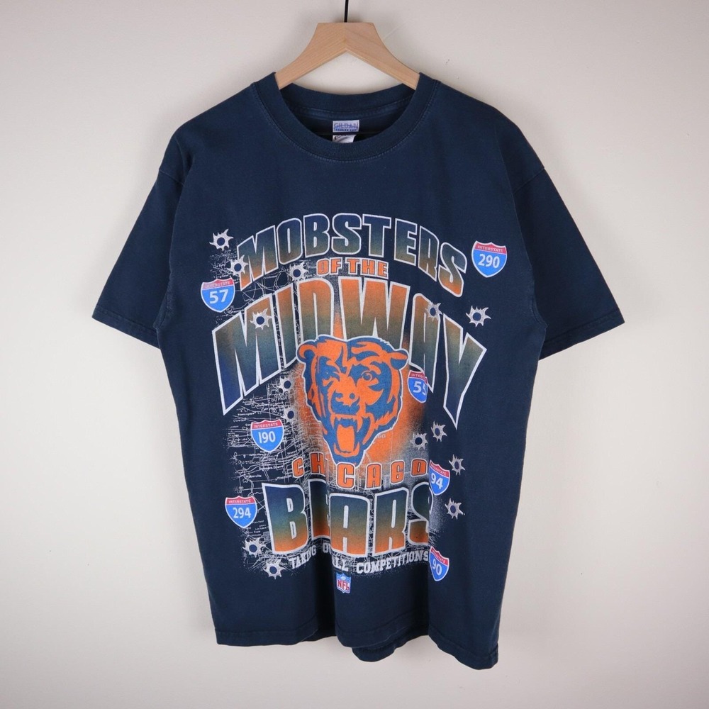 Vintage Chicago Bears Mobsters of‎ the Midway Shirt Black Large 21x28